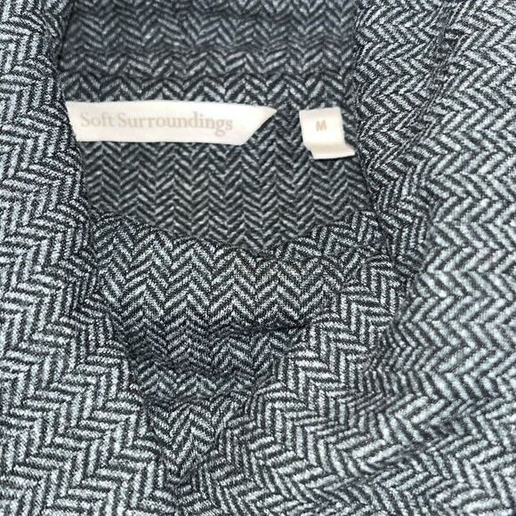 Soft Surroundings Cowl Sweater Dress Wmn’s Sz Med Velvet Herringbone Asymmetric - Picture 2 of 11